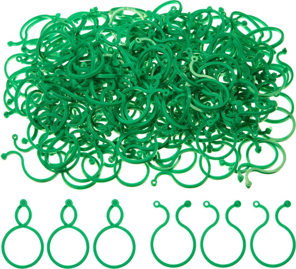 500 Pflanzenstützclips, Gartenblumen- und Weinrankenclips, Gemüse, Kunststoff-Pflanzenhalterungen zur Sicherung von Pflanzen für aufrechtes Wach...