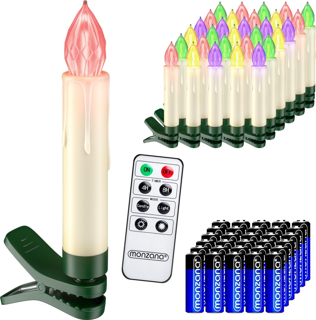DEUBA® 30x Bougie LED de Noel multicolore sans câble Image du produit 