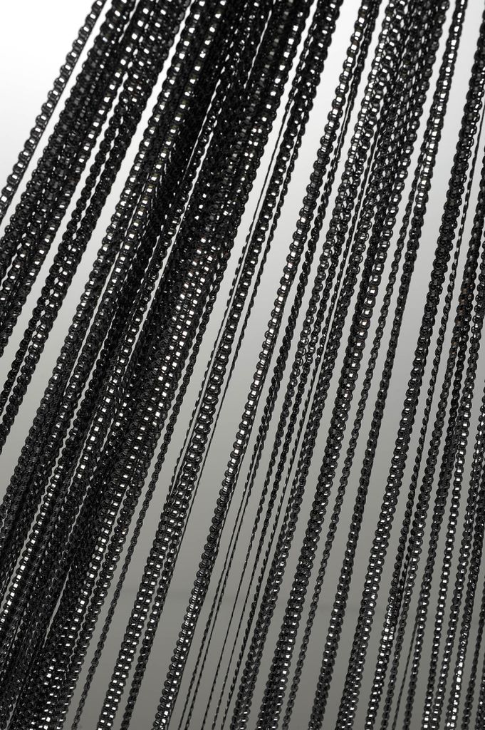 Fadenvorhang Polyester Schwarz Stangendurchzug 300x250 cm Produktbild 