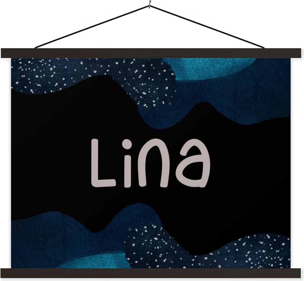 MuchoWow Textilposter Lina - Pastell - Mädchen 120x90 cm mit schwarzem Rahmen - Aufhänger für Poster