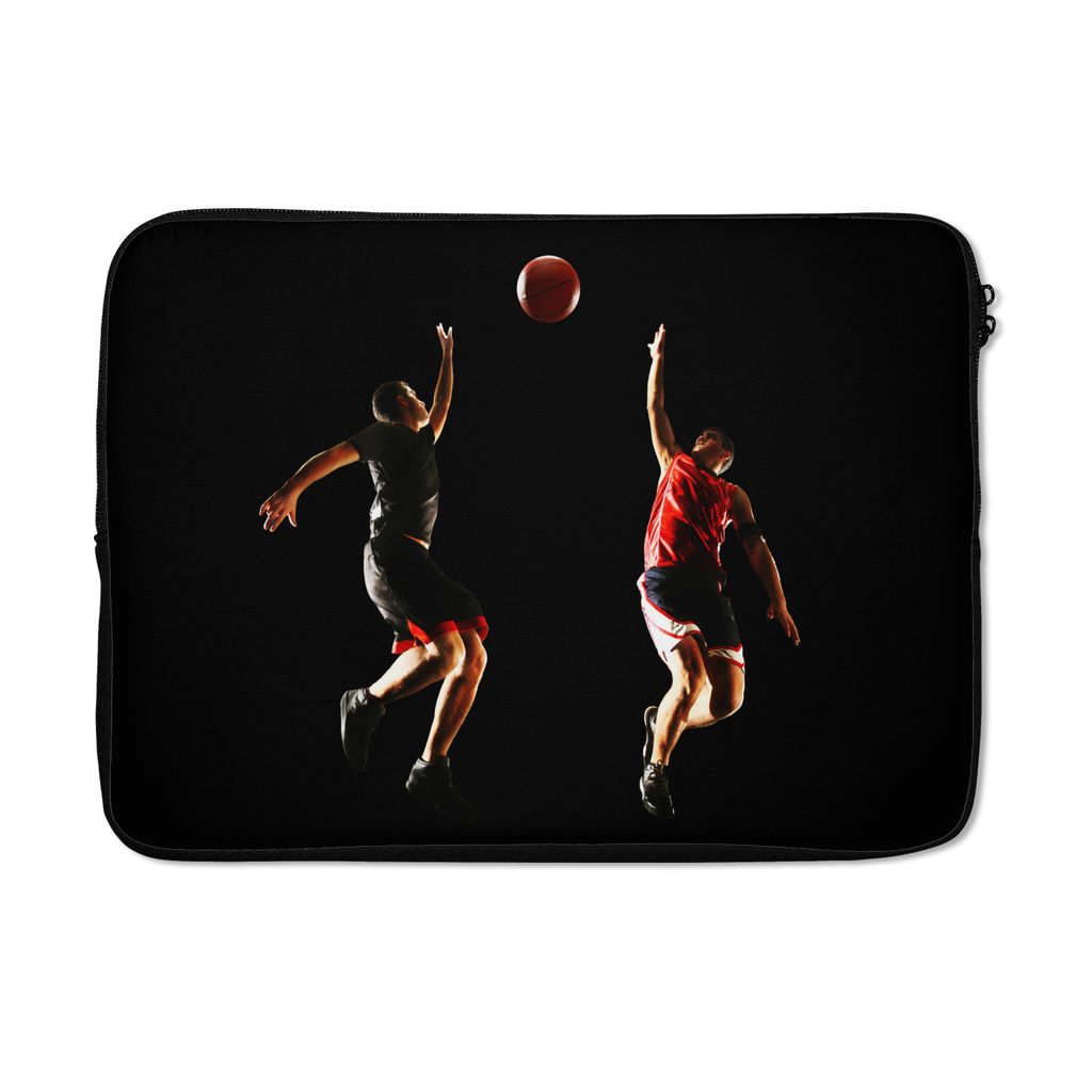 MuchoWow Laptop Hülle 13 Zoll Zwei Basketballspieler springen um den Ball Laptoptasche - Laptophülle - Sleeve - Rundumschutz