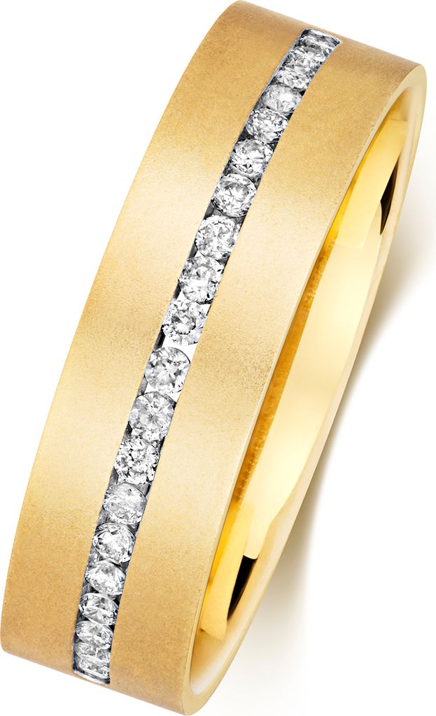 Funkelndes Feuer 9 Karat (375) Gold Eternity Herren - Diamantring Brillant-Schliff 0.31 Karat H - I1 I2, 60 (19.1); TRS368069KYRSS