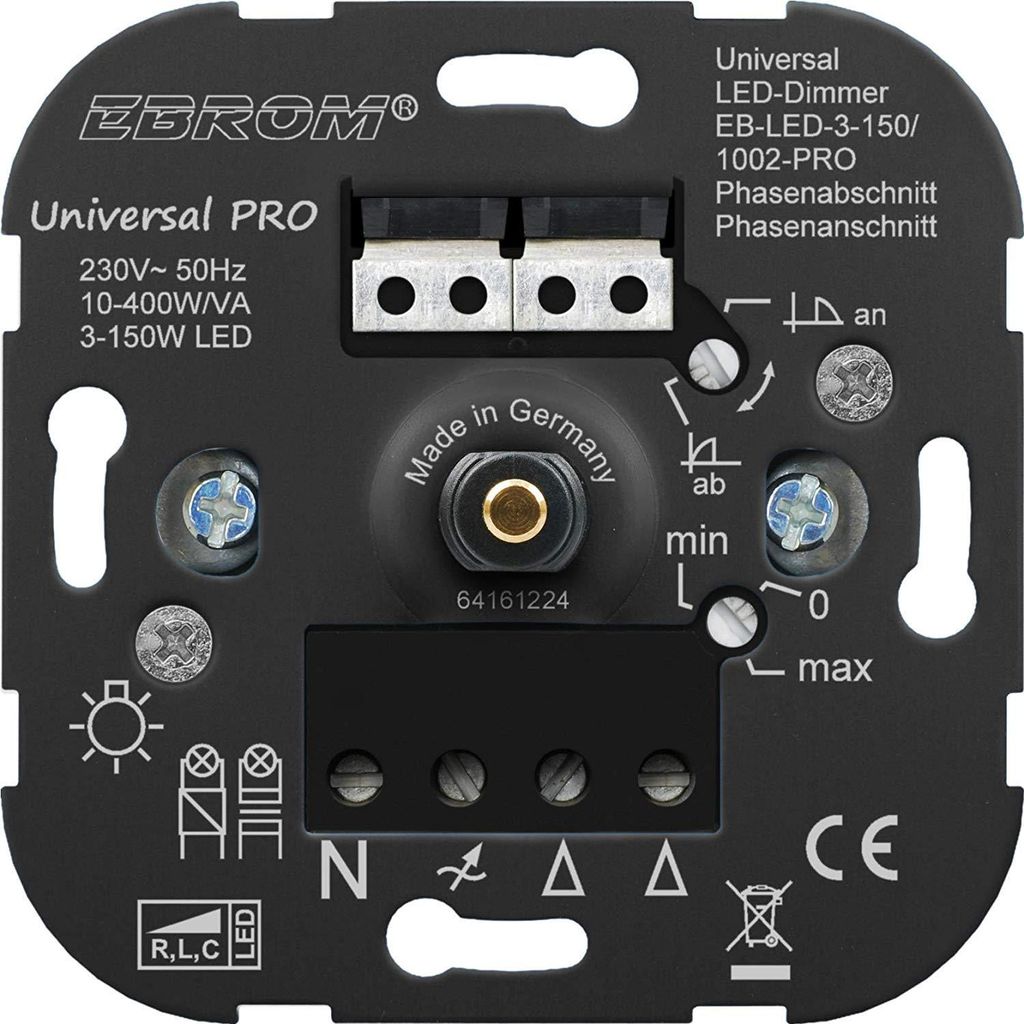EBROM® Unterputz UNIVERSAL LED Dimmer Drehdimmer Produktbild 