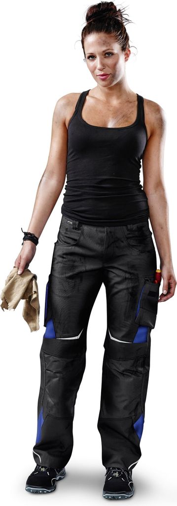 Kübler Pulsschlag Damenhose high schwarz/kbl.blau Gr. 36