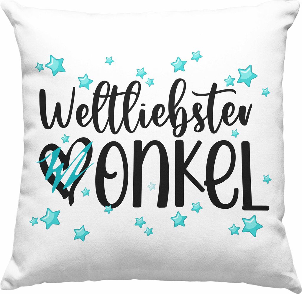 Trendation - Bester Onkel Deko-Kissen mit Füllung 40x40 Geschenk Deko-Kissen mit Füllung 40x40n Geburtstag Geschenkideen Weihnachten (Rosa)