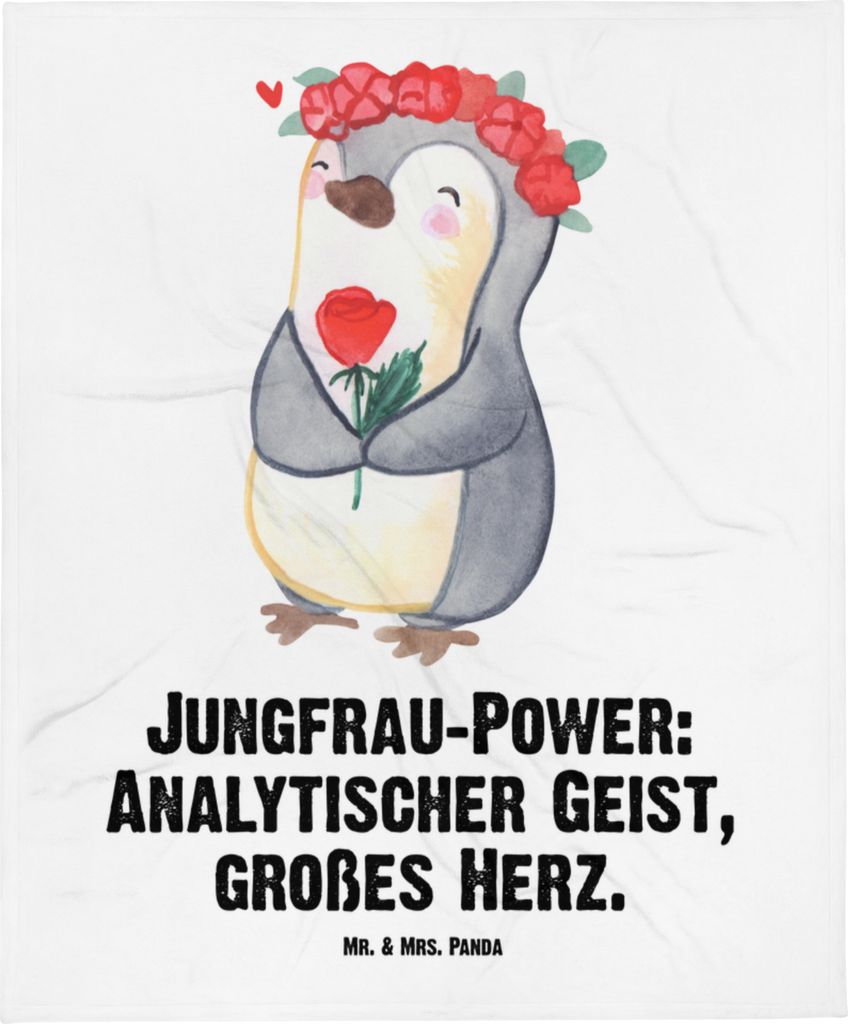 Mr. & Mrs. Panda Erstlingsdecke Jungfrau Astrologie - Weiß - Geschenk, Babydecke, Geschenke für Frauen, Kinderdecke, Sternzeichen, Schlummerdecke...