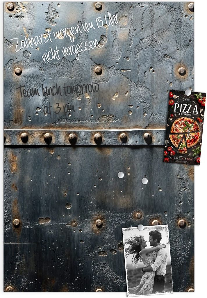 Magnettafel 60x90cm Pinnwand Whiteboard beschreibbar - Metalltür Design