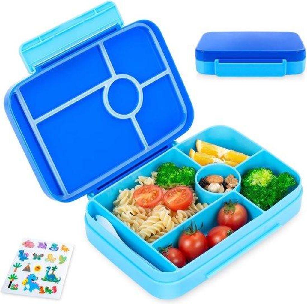 Kinderbento-box, 1050 ml, 5-teilig, lekvrij, magnetron- und Geschirrspüler-beständig