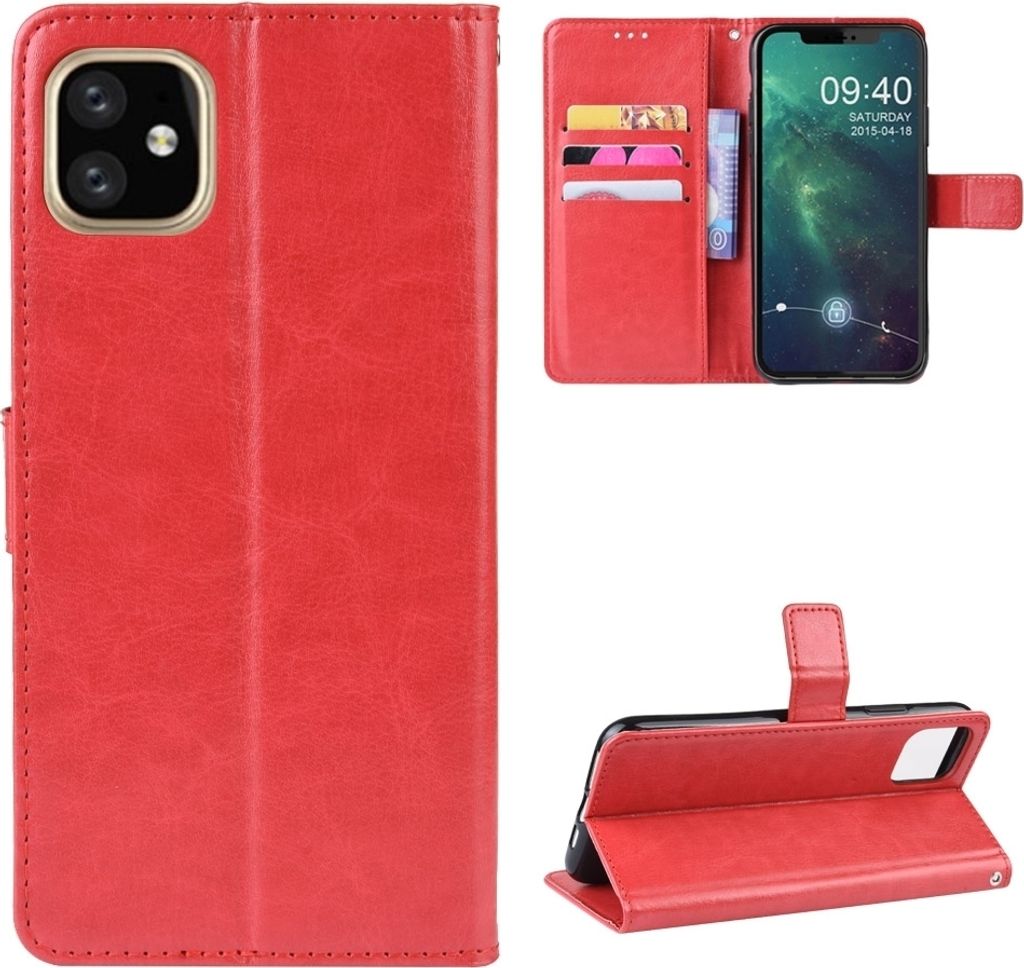 Mobigear Wallet iPhone 11 Hülle Klapphülle Geldbörse - Rot