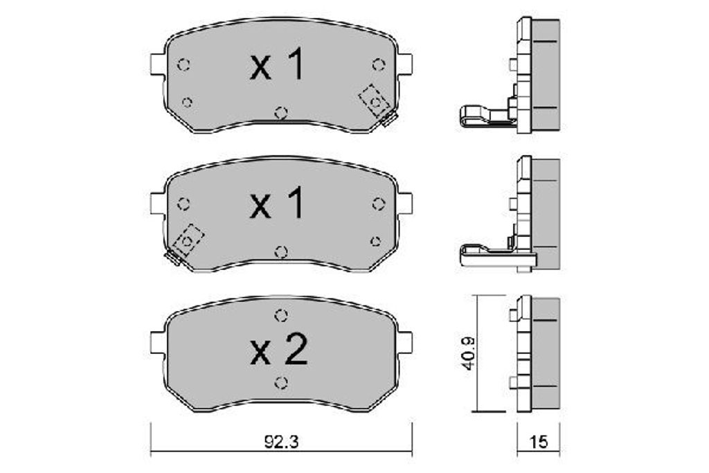 AISIN Bremsbeläge Satz Hinten Bremsklötze für HYUNDAI i10 (PA) BPHY-2003