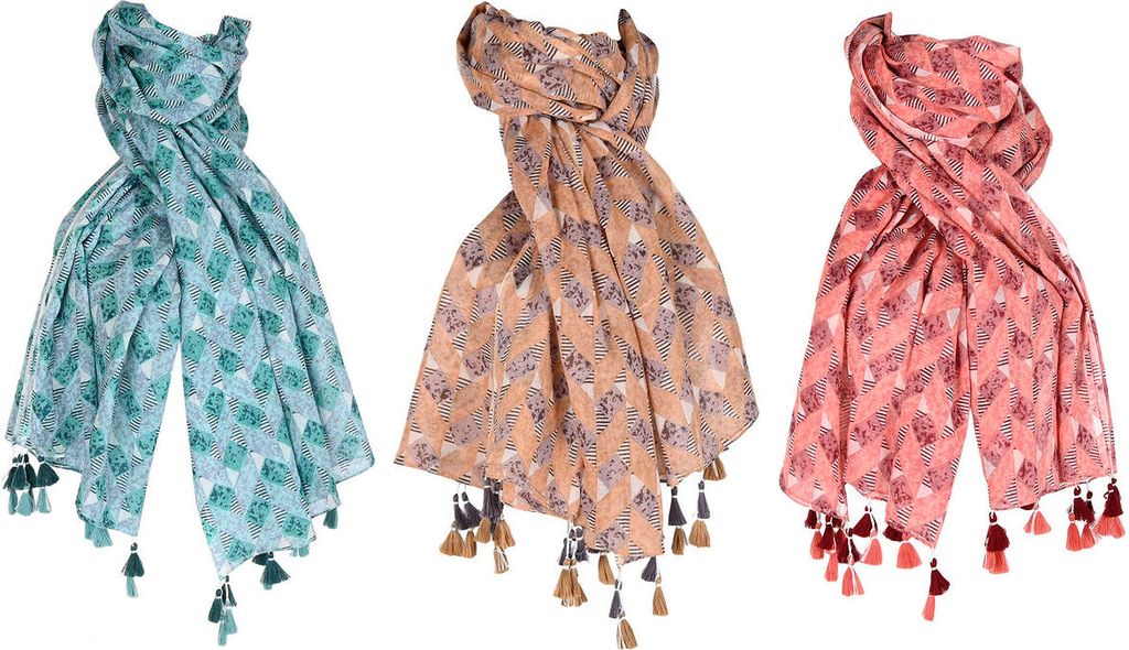 Pañuelo Home ESPRIT Marrón Türkis Koralle (3 Stück)