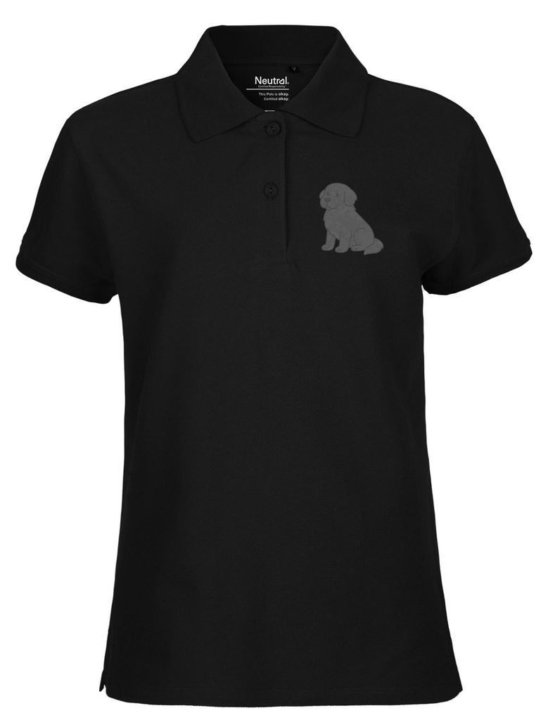 Huuraa Damen Polo Shirt Neufundländer Comic Neufi S Black Bio Baumwolle Fairtrade Poloshirt Geschenkidee