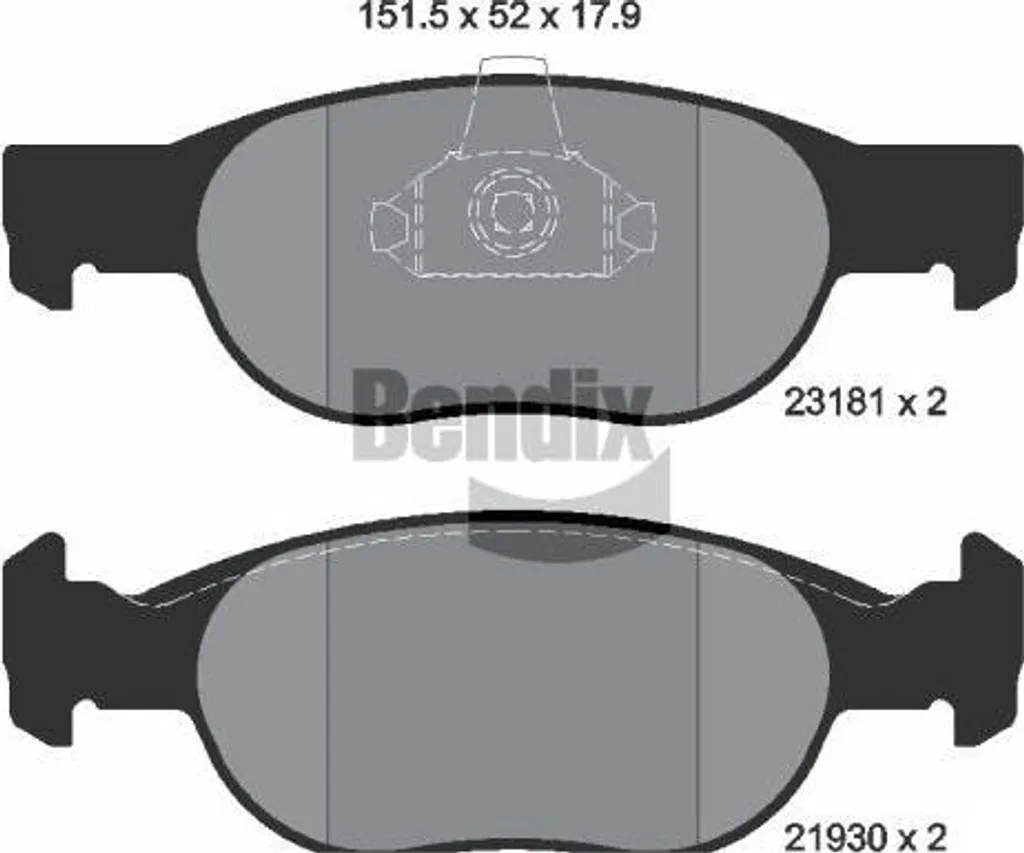 BENDIX BPD1167 Jeu de plaquettes frein pour Punto Lancia Y, OE 71752981