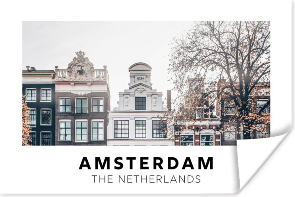 MuchoWow Poster Niederlande - Amsterdam - Haus 90x60 cm - Schlafzimmer