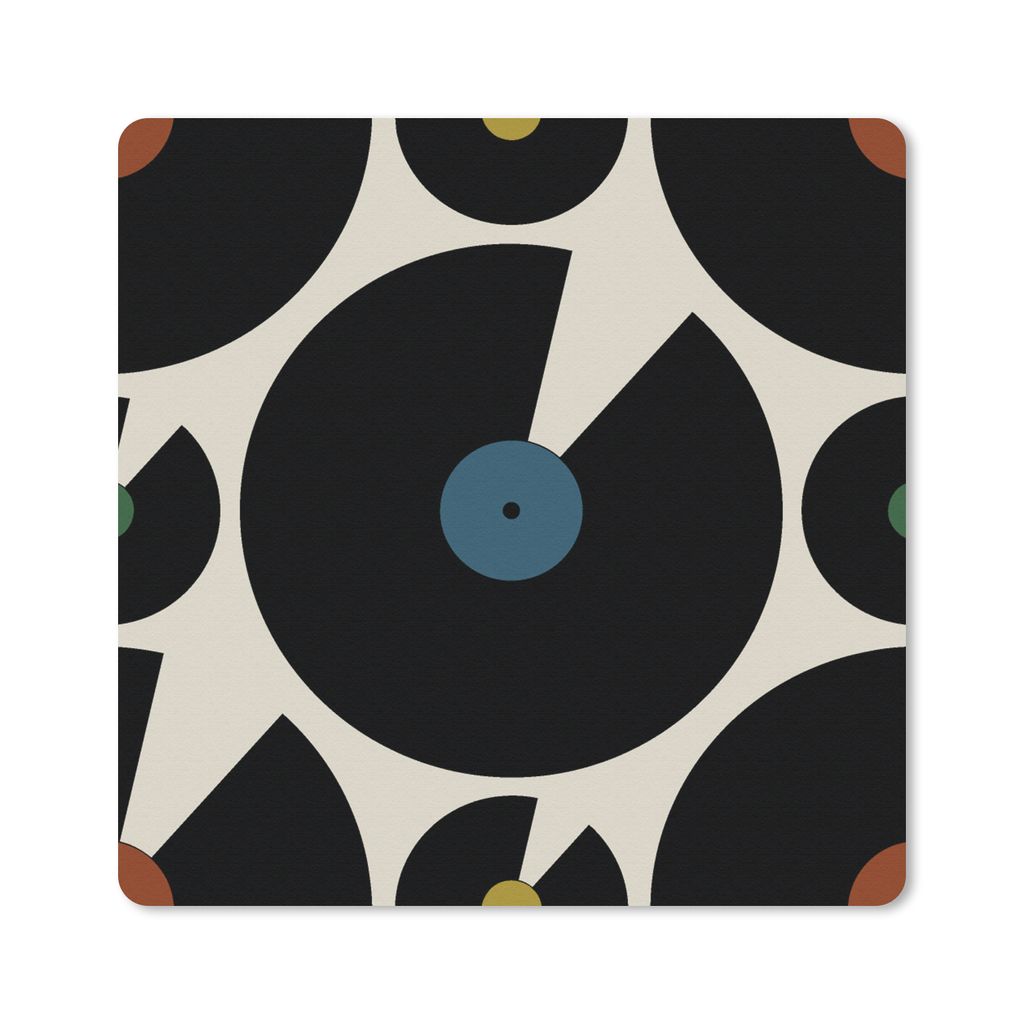 MuchoWow Mauspad Mousepad Musik - Platten - Muster 30x30 cm - Mousepads - Maus Mat - Pad - Mausunterlage - Gaming