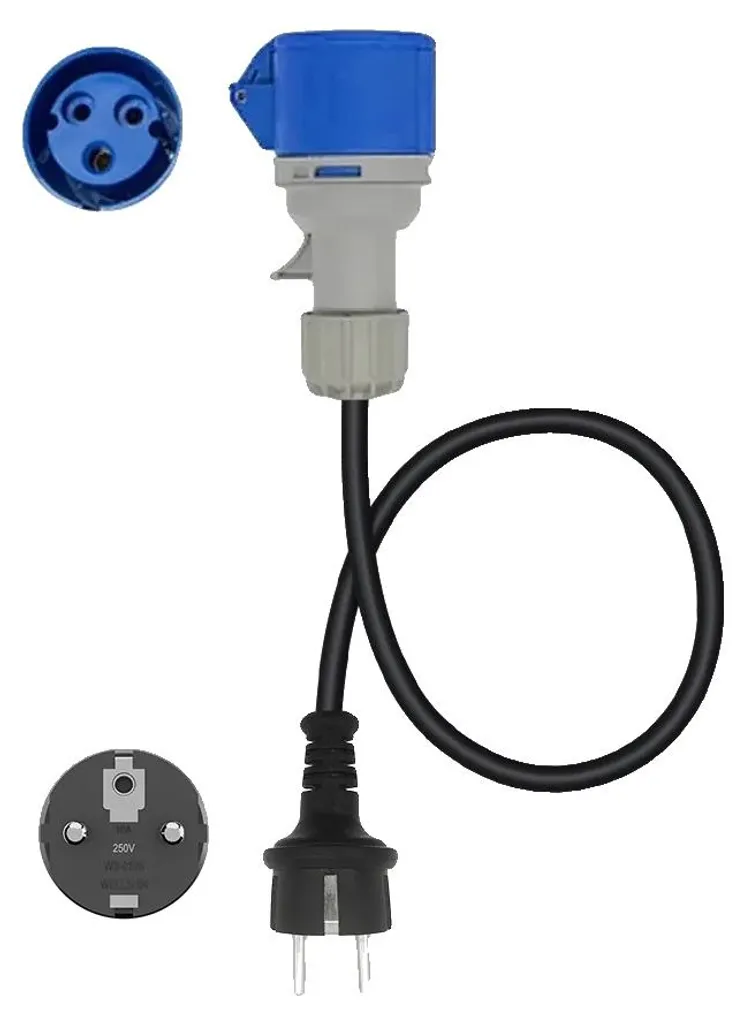 Solution de recharge EV pour camping et domicile 16A Schuko CEE bleu