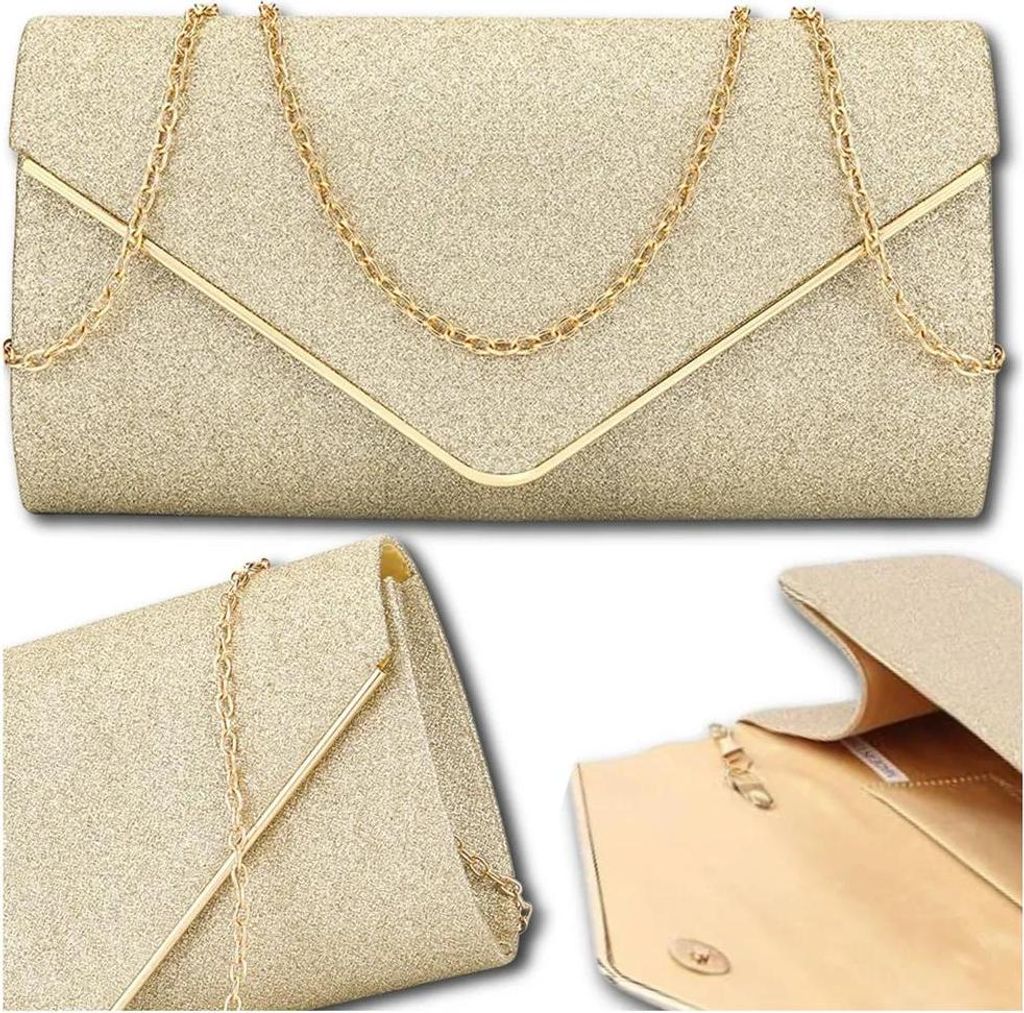 EDIBAZZAR | Elegante Brokat-Abendtasche mit Schultergurt für Damen