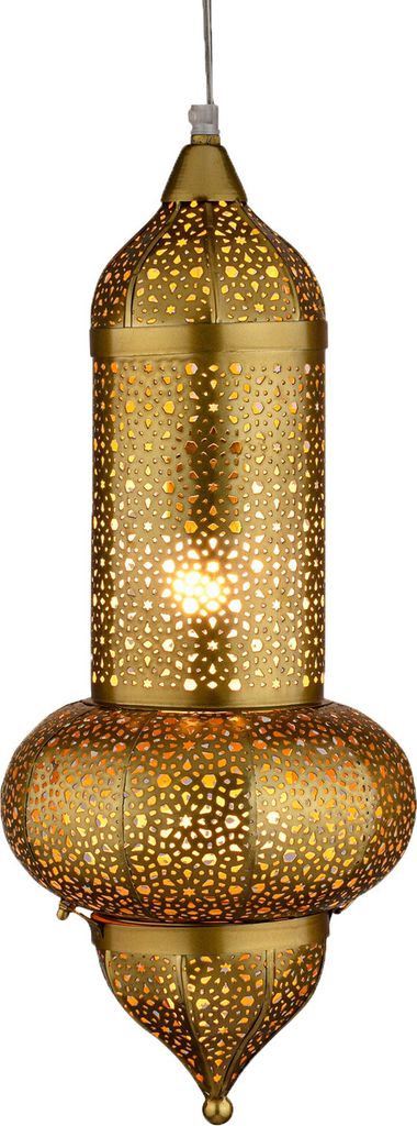 Marrakesch Pendelleuchte Hängelampe 51cm groß Lampenschirm aus Metall | Lampe Leuchte Wohnzimmerlampe Jamini Gold als aesthetic Deko im Wohnzimme...