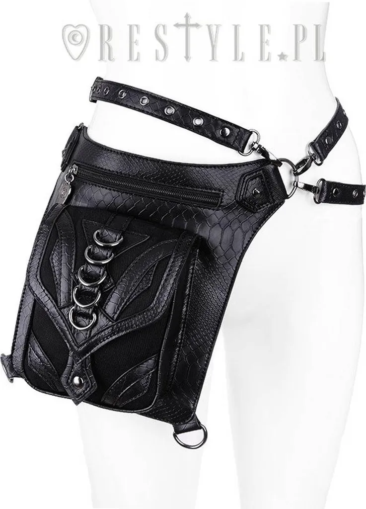 Sac Banane Dragon avec Broderies Argentées - Accessoire Restyle Unique - 5