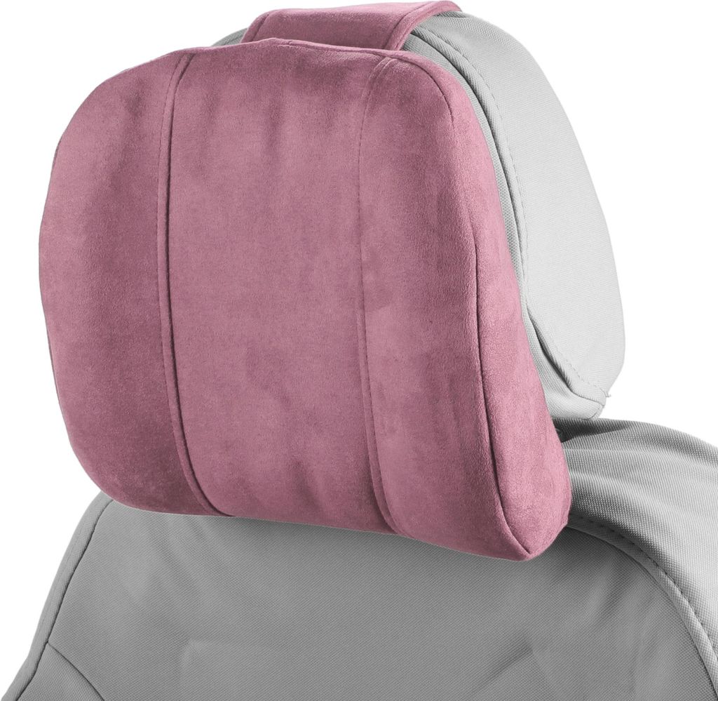 Auto Kopfstützenkissen Ergonomisches Bequemes Nackenkissen Nackenstützkissen Polyester, Memory Foam Verstellbare Breite Pink 2 Stück für Autofa...