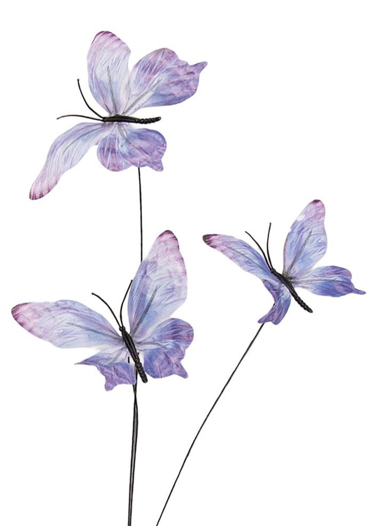 Clayre & Eef Nachbildungation Ast Schmetterling 10x10x65 cm Violett Textil