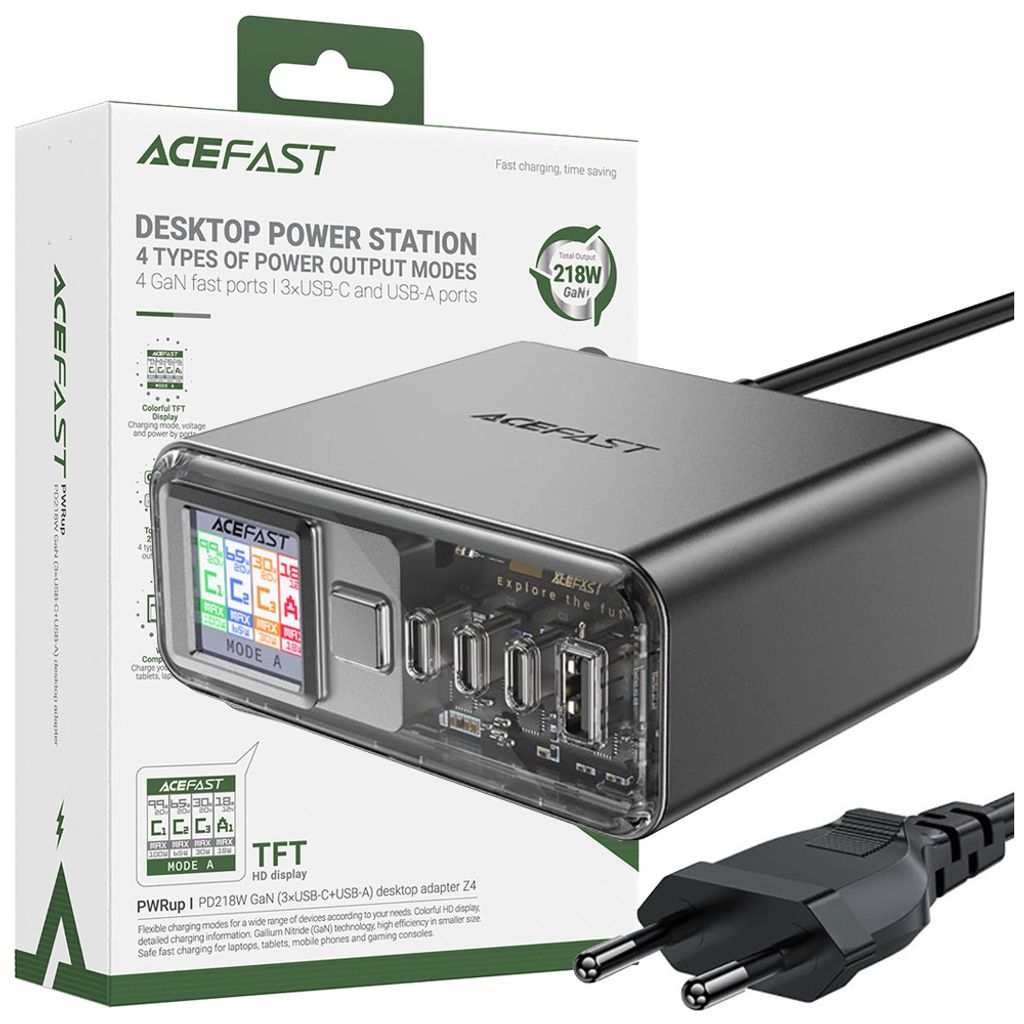 Acefast Z4 Pd 218 W Gan 3 X Usb-C + Usb-A Produktbild 