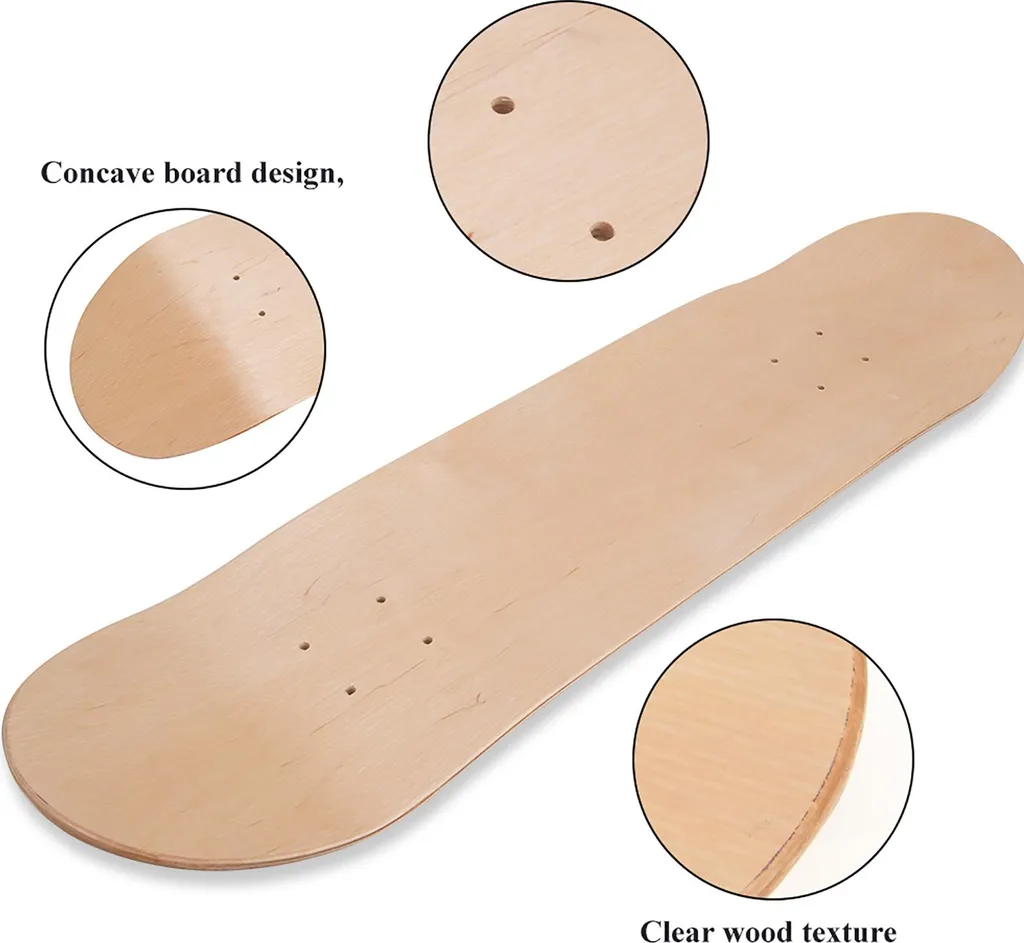 Planche de skateboard vierge concave en érable multicouche pour DIY - 3