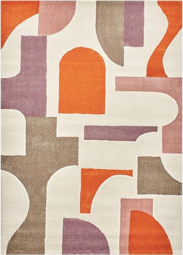 Wohnzimmer- und Schlafzimmerteppich mit gewebtem geometrischem Muster ECHO 3