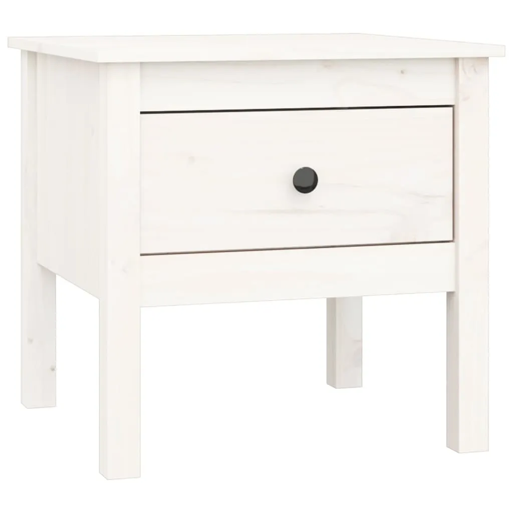 Tables d'appoint Blanches en Pin Massif 50x50 cm - Design Durable - 4