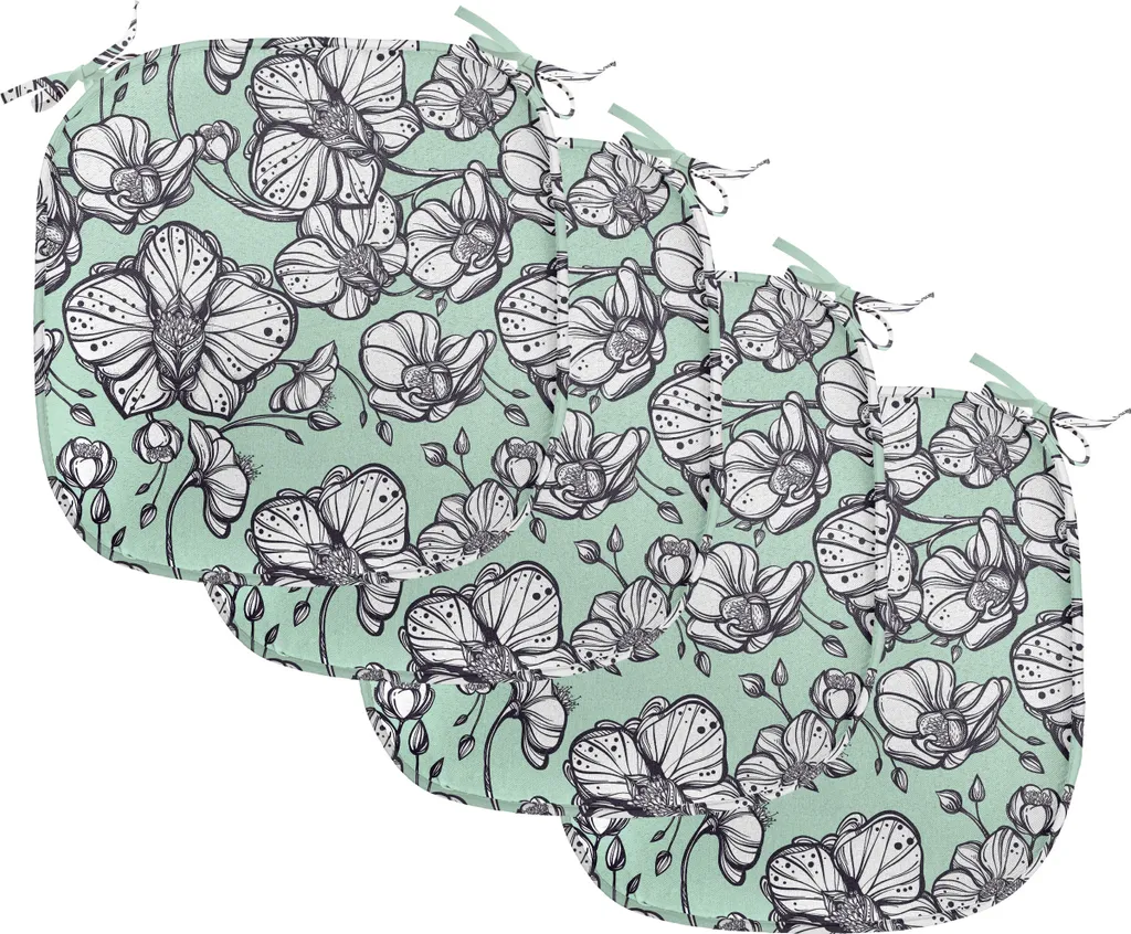 Cuscini Decorativi per Sedie Orchidee 40x40 cm ABAKUHAUS Blu e Menta