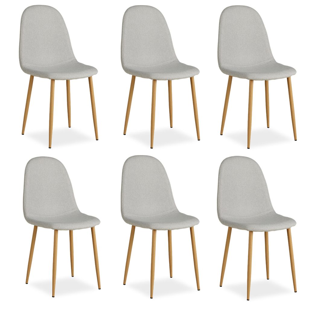 Chaise Salle à Manger Lot de 6 Gris Design Moderne Chaises Image du produit 