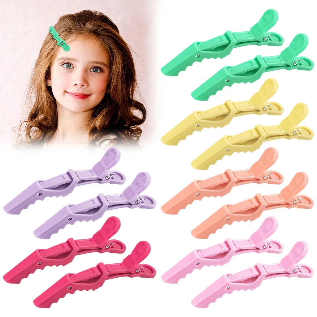Pinces crocodiles pour coiffer et couper les cheveux lot de 12 barrettes