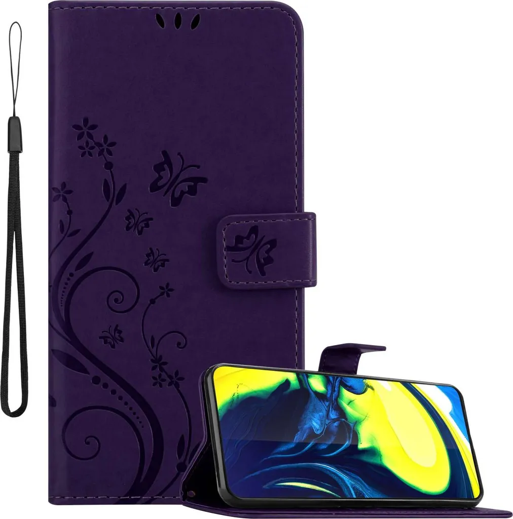 Cadorabo Cover Samsung Galaxy A80 / A90 Floreale Dark Purple Flower Case