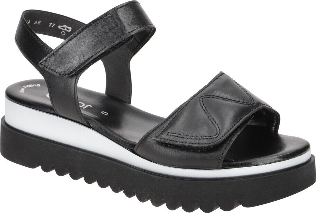 Gabor Nappa schwarz Damen Sandale in Schwarz, Größe 5.5