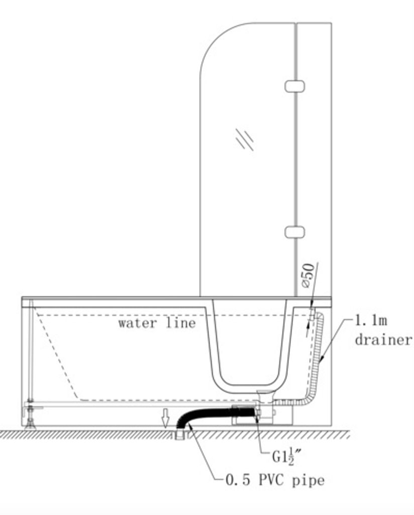 Freistehende Badewanne HAITI 170 x 76 x 61 Produktbild 4