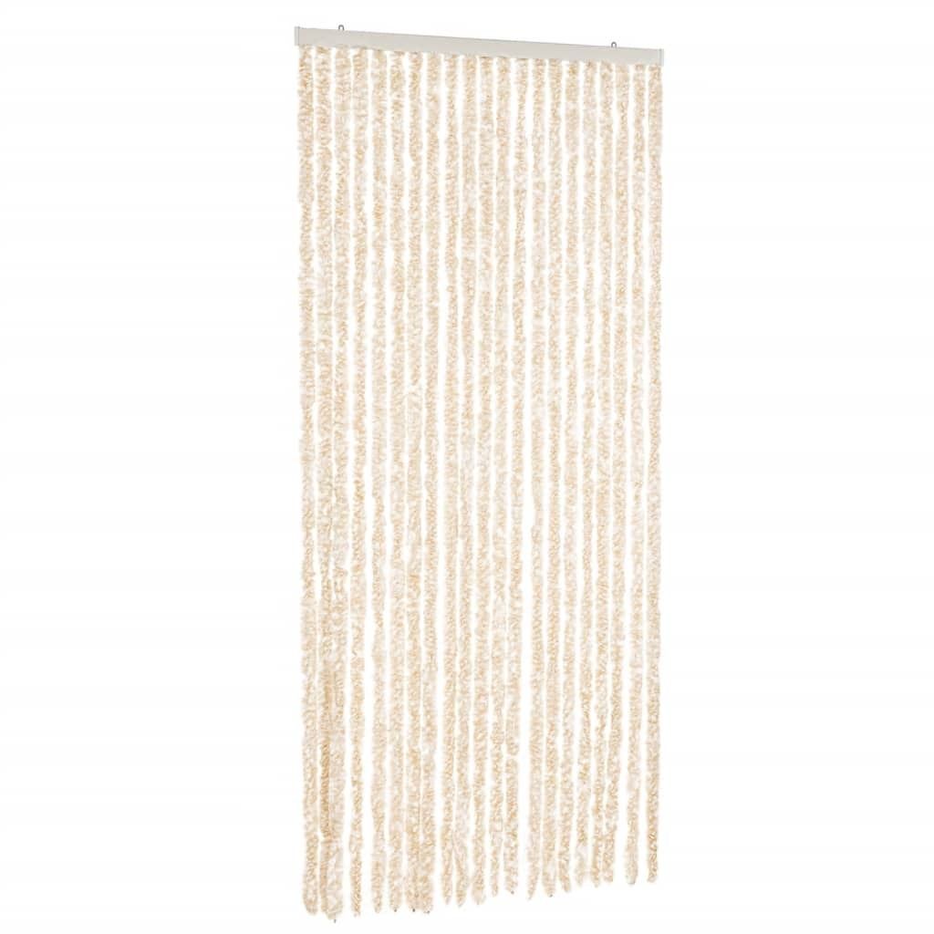 Fliegenvorhang Beige und Weiß 100x220 cm Chenille