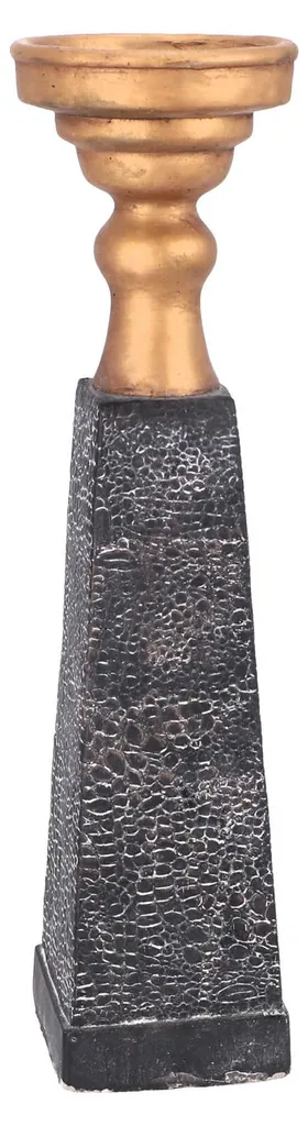 Grand Bougeoir Décoratif Laya - Porte-bougie Chic en Or et Noir 45cm