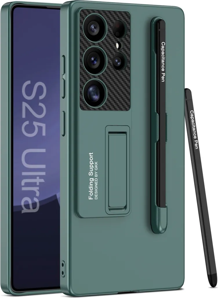 Per Samsung Galaxy S25 Ultra GKK Custodia Portapenna + Penna Verde