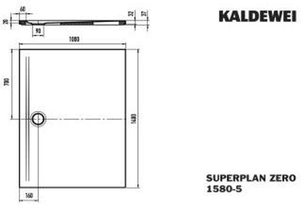 Kaldewei 358047983664 DW SUPERPLAN ZERO Mod.1580-5, 1000 x
