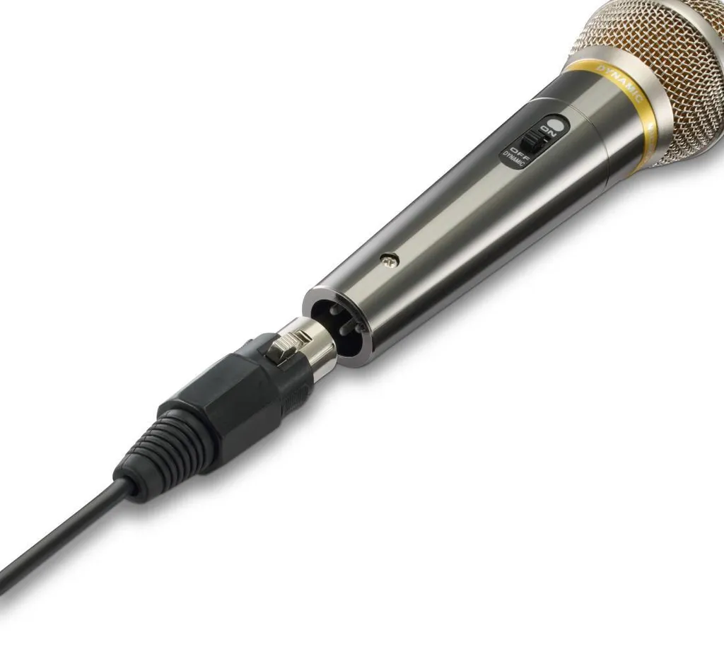 Microphone Vocal Pro noir câble 3m et bouton marche arrêt intégré