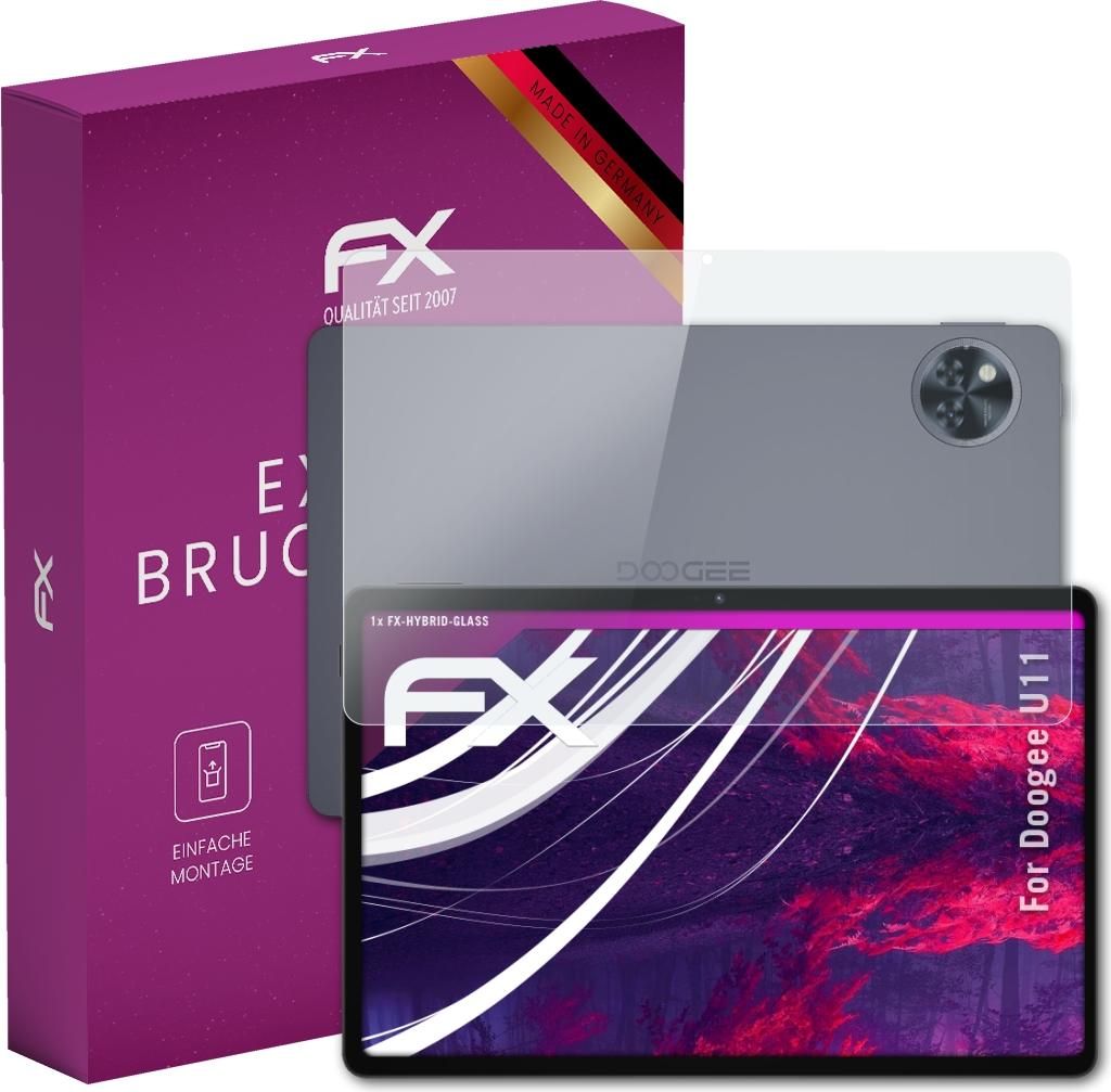 atFoliX FX-Hybrid-Glass Displayfolie kompatibel mit Doogee U11 Glasfolie