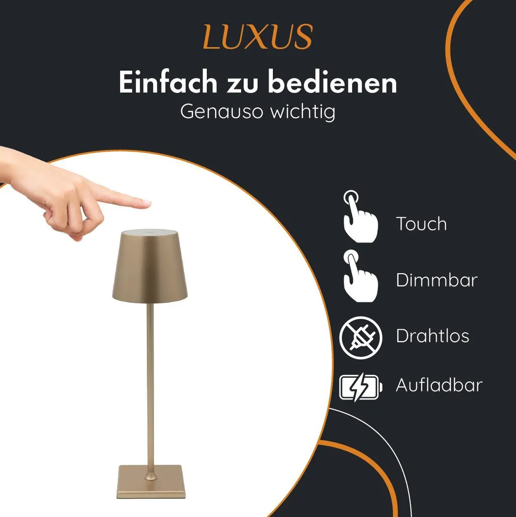 Lampe Tactile Facile à Allumer Fleur Or - Fini les Interrupteurs Cachés - 2
