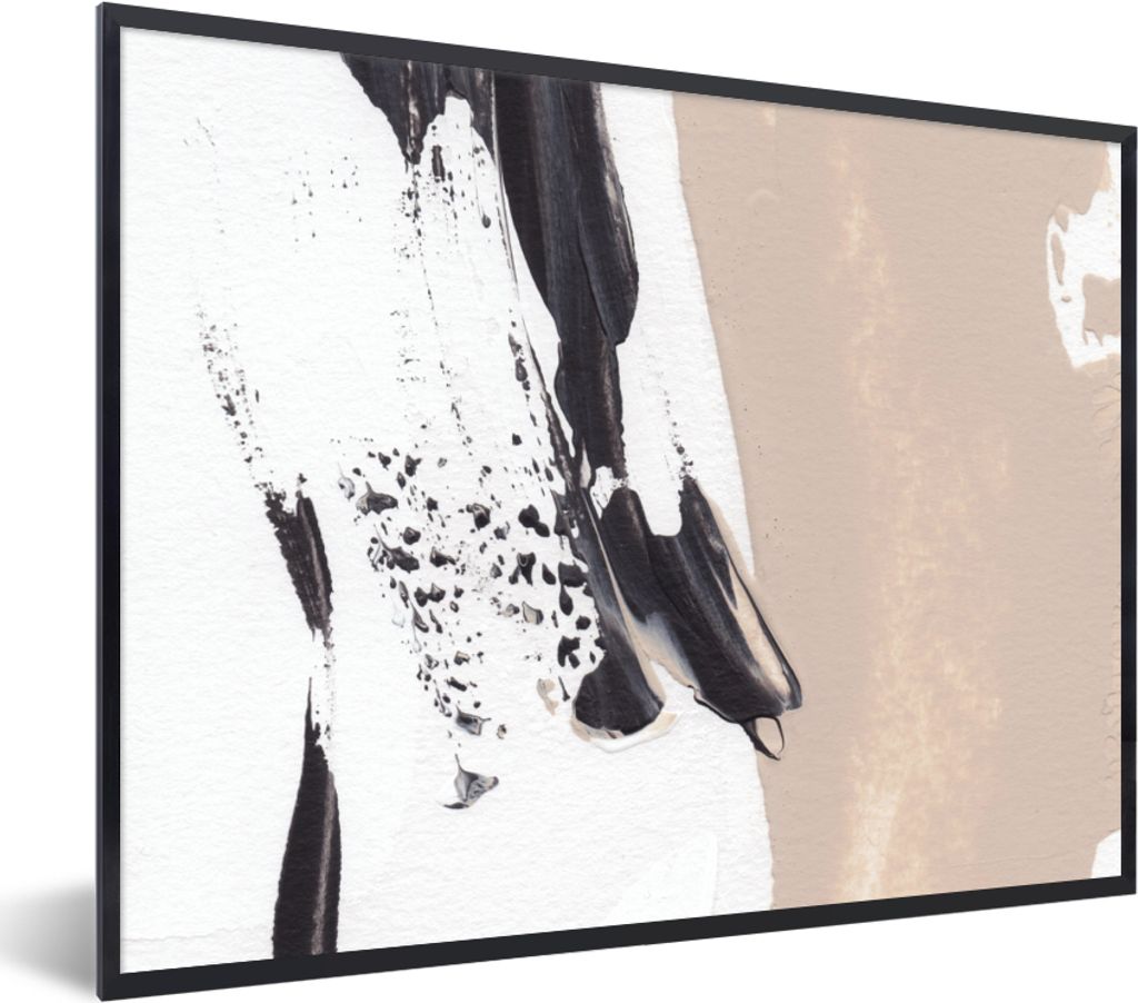 MuchoWow Gerahmtes Poster Farbe - Design - Abstrakt 80x60 cm - Poster mit Schwarzem Bilderrahmen Wandposter Rahmen Foto Bilder - Schwarzem - Mit ...