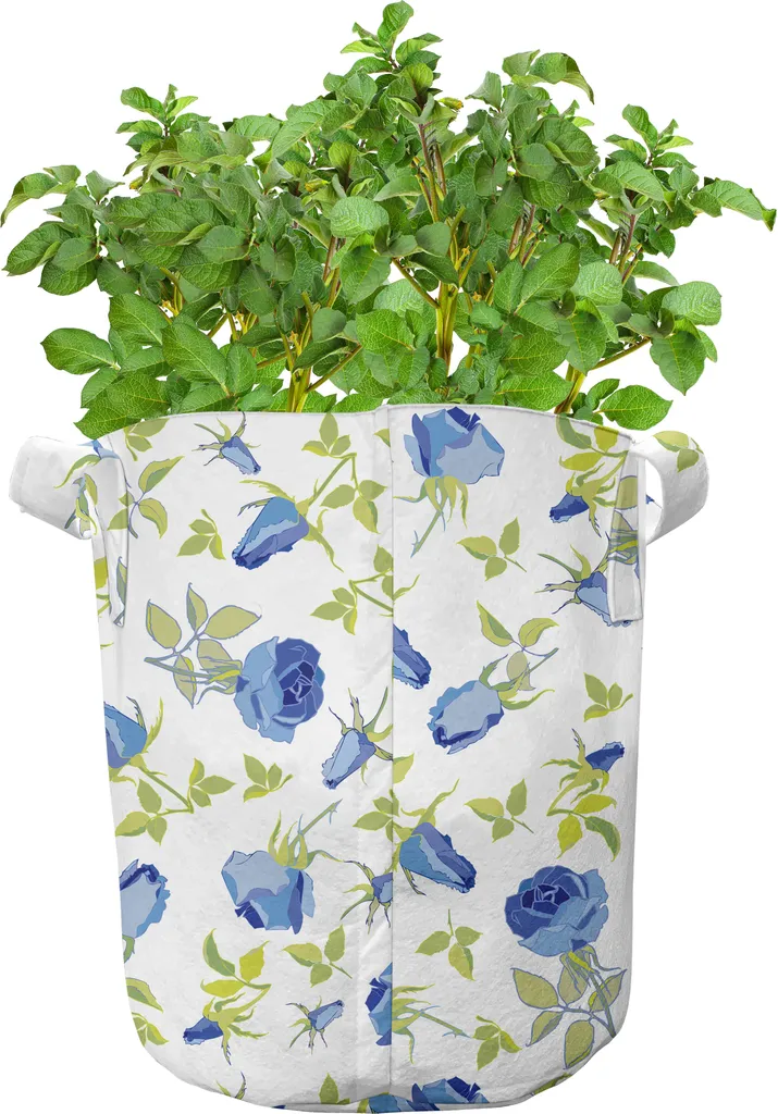 Pot en Tissu avec Poignées 7 Gallons Imprimé Fleuri pour Jardin Lot de 5