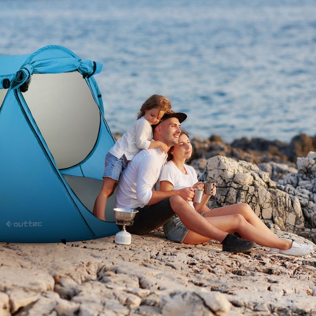 Pop-Up Strandzelt Mit UV-Schutz - Automatischer Sonnenschutz Baldachin 59x78x49cm