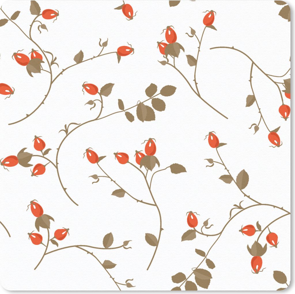 MuchoWow Mauspad Mousepad Muster - Pflanzen - Romantisch - Botanisch 30x30 cm - Mousepads - Maus Mat - Pad - Mausunterlage - Gaming