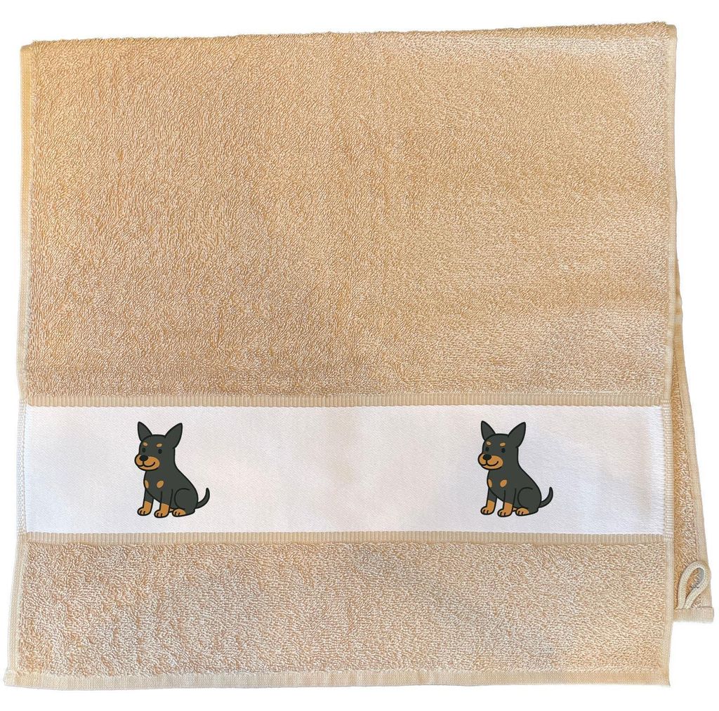 Huuraa Handtuch Zwergpinscher Comic Zwergi 50x100cm Sand Baumwolle Handtuch Geschenkidee