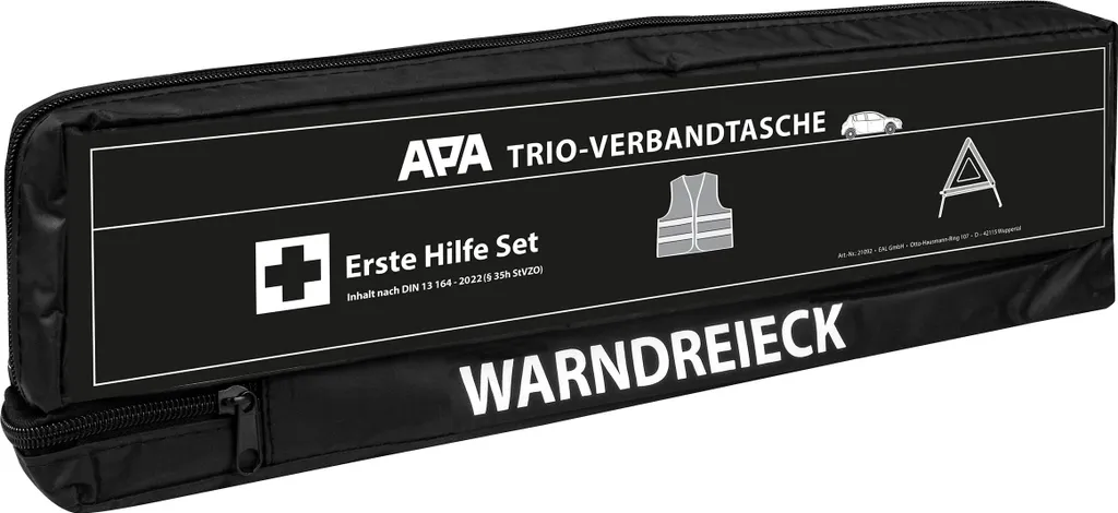 Borsa Pronto Soccorso APA Trio 21092 DIN 13164: Sicurezza Auto Professionale