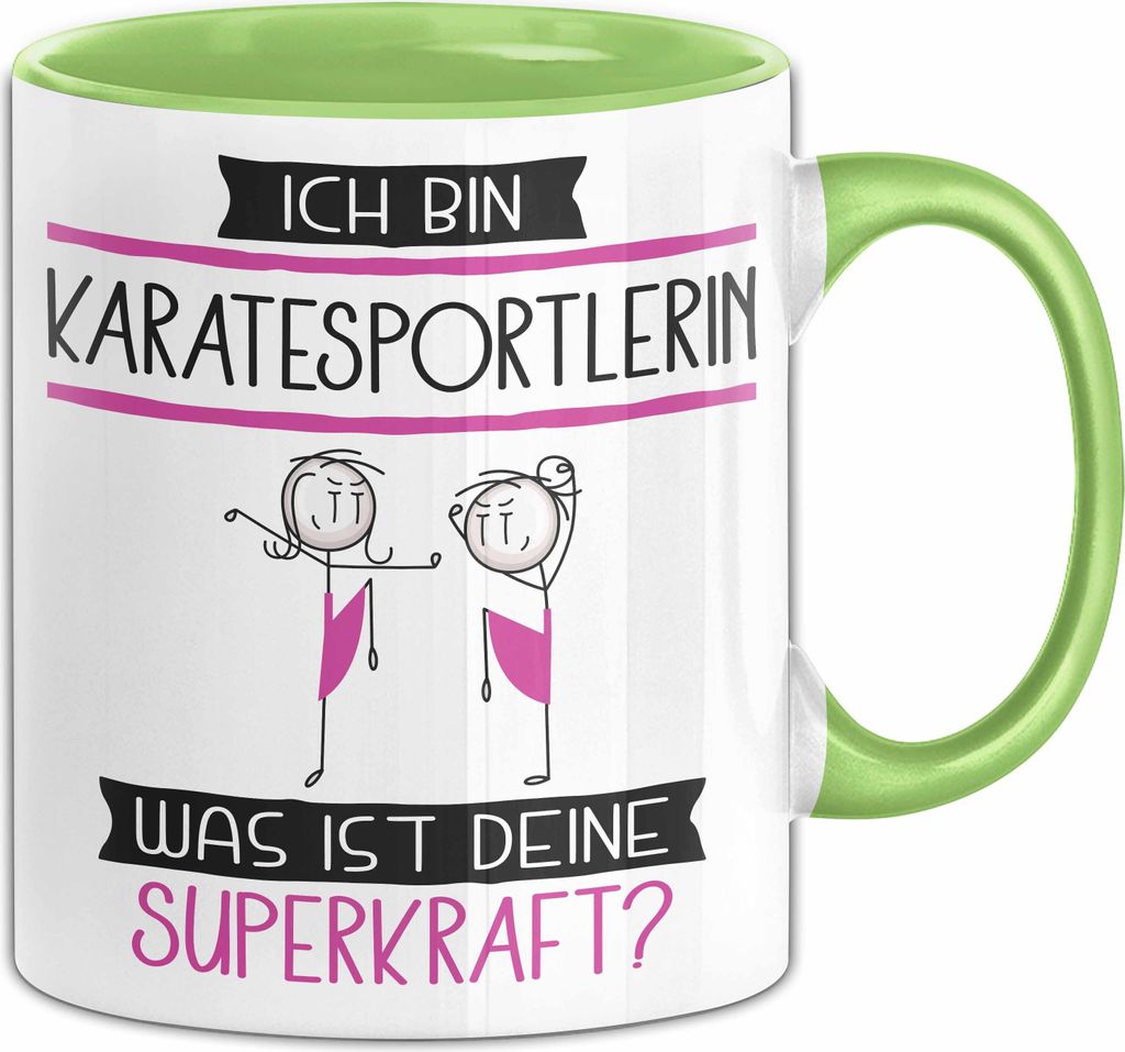Karatesportlerin Geschenk Tasse Ich Bin Karatesportlerin Was Ist Deine Superkraft Geschenkidee Lustig Geburtstag Weihnachten (Grün)
