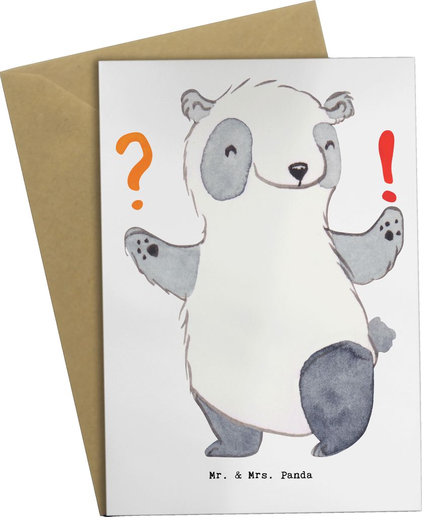 Mr. & Mrs. Panda Grußkarte Berater Herz - Weiß - Geschenk, Eröffnung, Erfolgreich, Lösung, Finanzberater, osterkarten, einladungskarten, hochze...